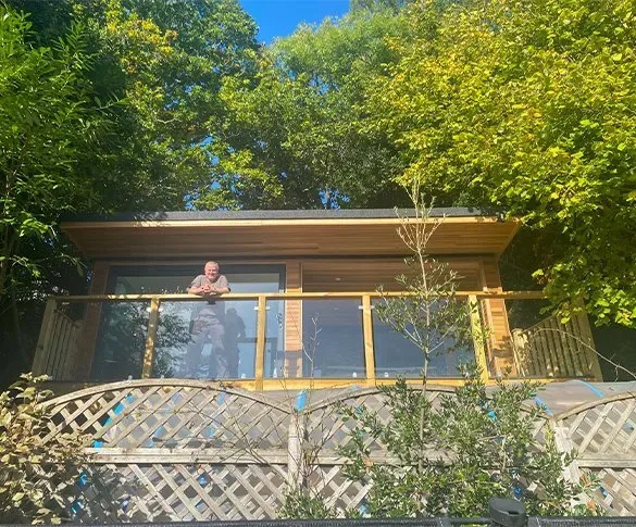 Tylo sauna in timber garden room in Bristol